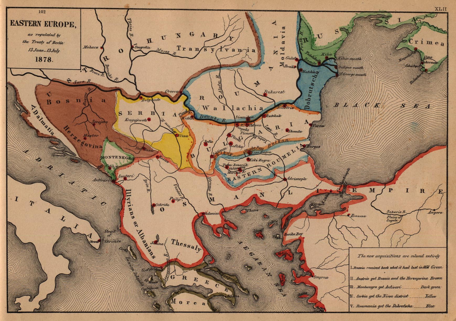 Map of Eastern Europe in 1878