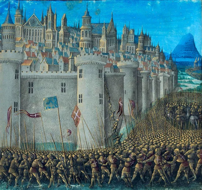 Medieval siege illustration